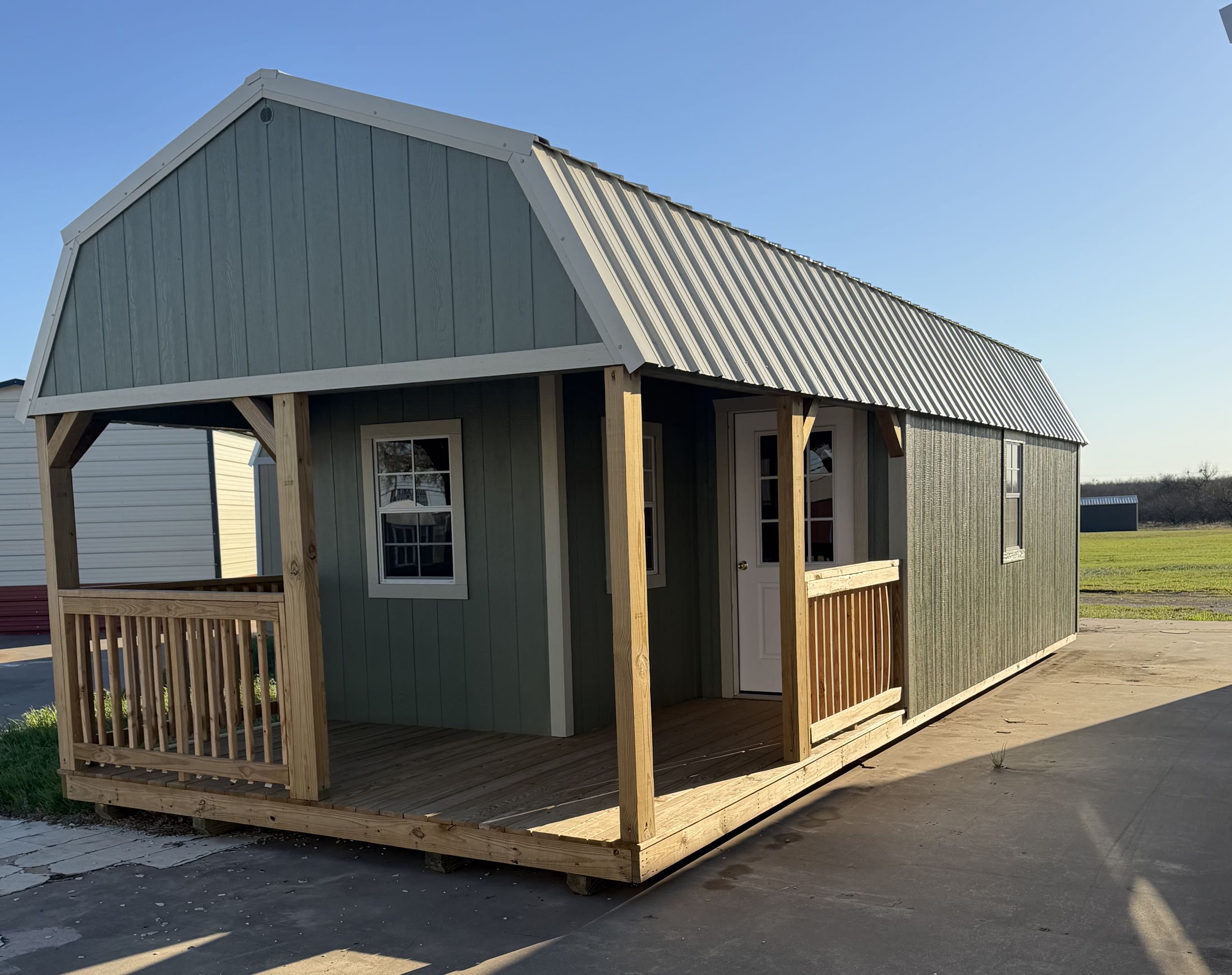 12x32 lofted barn cabin with covered porch